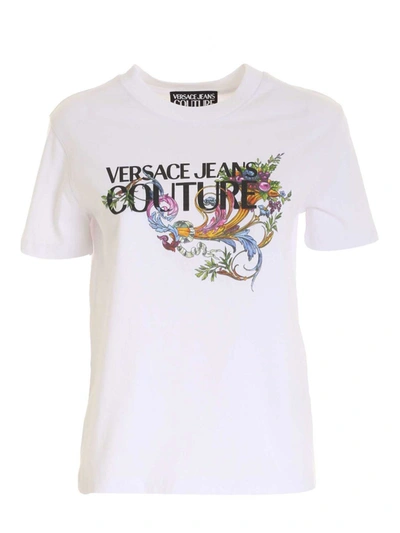 Versace Jeans Couture Logo Graphic Print Cotton T-shirt In White