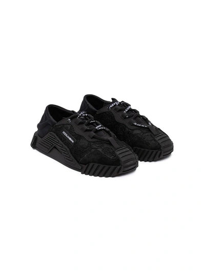 Dolce & Gabbana Kids' Low-top Sneakers In Black