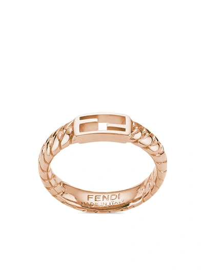 Fendi Ff Baguette Band Ring In Rose