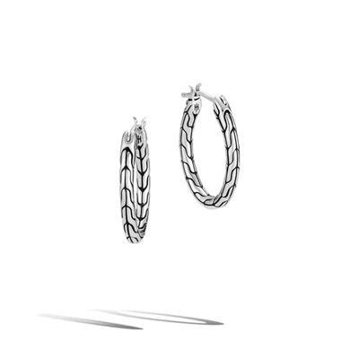 John Hardy Carved Chain Small Oval Hoop Earring In Silver And Gold
