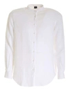 FAY MANDARIN COLLAR SHIRT IN WHITE,NCWA142573LQTC B001