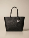 ARMANI COLLEZIONI ARMANI EXCHANGE TOTE BAGS ARMANI EXCHANGE SHOULDER BAG IN SYNTHETIC LEATHER WITH LOGO,11736816