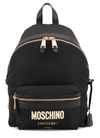 MOSCHINO PATENT COATED CANVAS BACKPACK,11736642