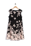 LONDON TIMES FLORAL FIT & FLARE DRESS,641224823572