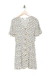 Abound Flutter Sleeve Button Front Dress In Ivory Mini Hearts