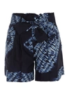 P.A.R.O.S.H PRINTED COTTON SHORTS IN BLUE