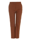 PINKO PINKO SOLO LINEN BLEND TROUSERS IN BROWN