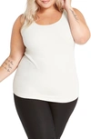 Nic + Zoe Petite Perfect Jersey Scoop-neck Tank In Putty
