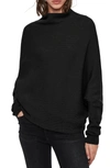 Allsaints Ridley Funnel Neck Wool & Cashmere Sweater In Black