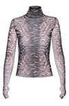 Afrm Zadie Semi Sheer Turtleneck In Placement Ombre Animal