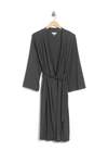 Socialite Jersey Tie Waist Robe In Charcoal