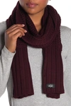 Ugg Textured Wool Blend Scarf In Port