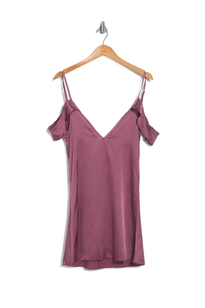 Aegean Frill Cold Shoulder Chemise In Orchid