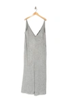 Aegean Weekend Ribbed Fleece Lounge Jumpsuit In Grey