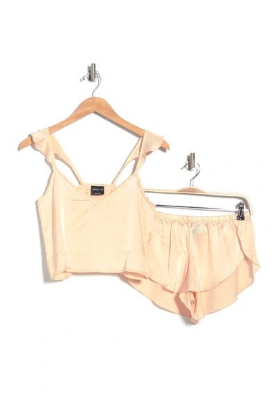 Aegean Ruffle Strap 2-piece Pj Set In Pink