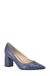 Marc Fisher Ltd Zala Mock Croc Pumps In Dark Blue