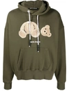 PALM ANGELS PALM ANGELS BEAR HOODY MILITARY BROWN