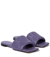 Bottega Veneta Rubber Sole Flat Mule Sandal Gumdrop Pink In Purple