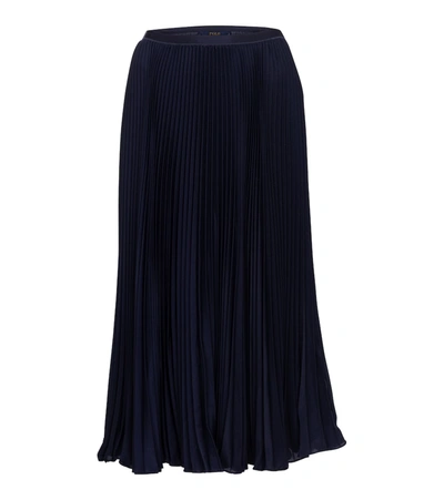 Polo Ralph Lauren High-waisted Fully-pleated Skirt In Cruise Navy