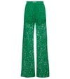 VALENTINO HIGH-RISE WIDE-LEG LACE trousers,P00538151