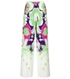 Valentino Floral Cotton High-rise Wide-leg Pants In White