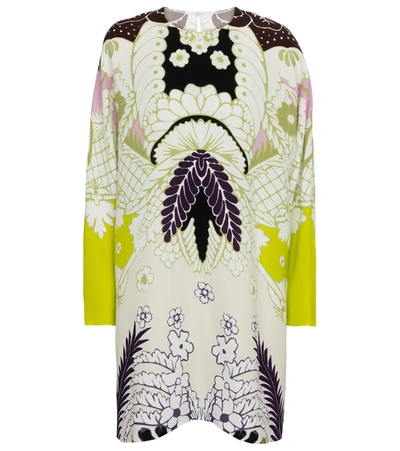 Valentino Tropical World Arazzo Dress In Lime Color In Multicolour