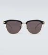 BOTTEGA VENETA SQUARE-FRAME METAL SUNGLASSES,P00539439