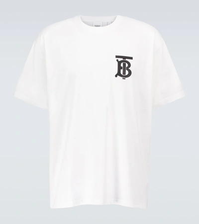 Burberry Emerson Monogrammed Cotton T-shirt In White