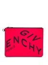 GIVENCHY FRAGMENT CLUTCH IN LEATHER WITH CONTRASTING LOGO PRINT,BK600JK144606