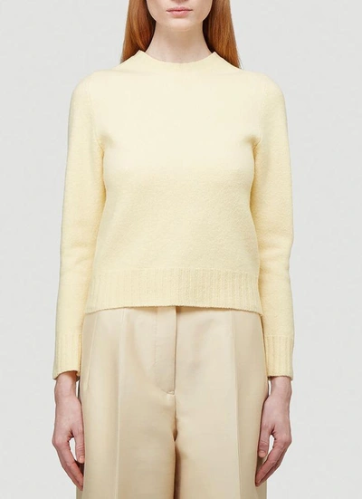 Jil Sander Split Side Knit Jumper In Yellow