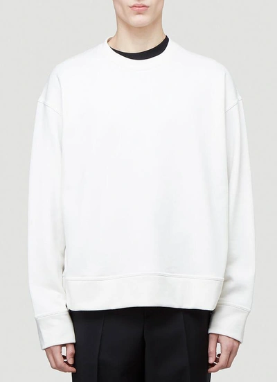 Jil Sander Slogan-print Crew-neck Sweatshirt In White