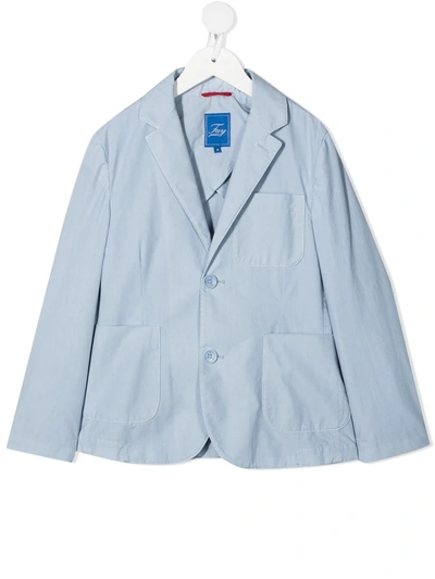 Fay Kids' Notched-lapels Single-breasted Blazer In Blue