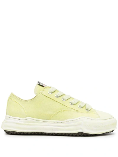 Miharayasuhiro Original Sole Over Dyed Canvas Low Cut Sneaker In Green