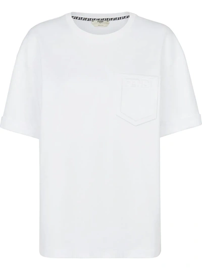 Fendi White Trompe L'oeil T-shirt