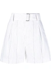 N°21 PINSTRIPED BELTED SHORTS