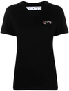 Off-white Arrows Flowers T-shirt In Black Jersey In Black