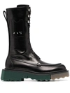 Off-white Sponge Sole Pocket Combat Boot In Black