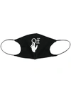 Off-white Logo Print Cotton Mask In Black