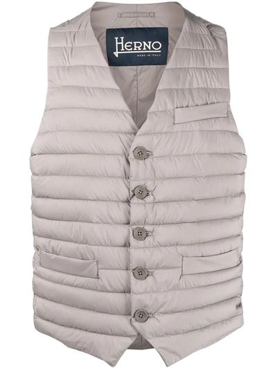 Herno Padded Sleeveless Waistcoat In Grey