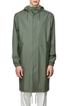 Rains Fishtail Waterproof Hooded Rain Jacket In Green