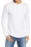 Faherty Slub Cotton Henley Shirt In White