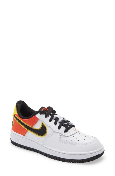 Nike Kids' Air Force 1 Lv8 Roswell Rayguns Sneaker In White/orange/yellow