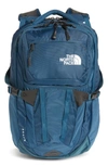 The North Face Recon Backpack In Blue Wing Teal/ Tnf Black