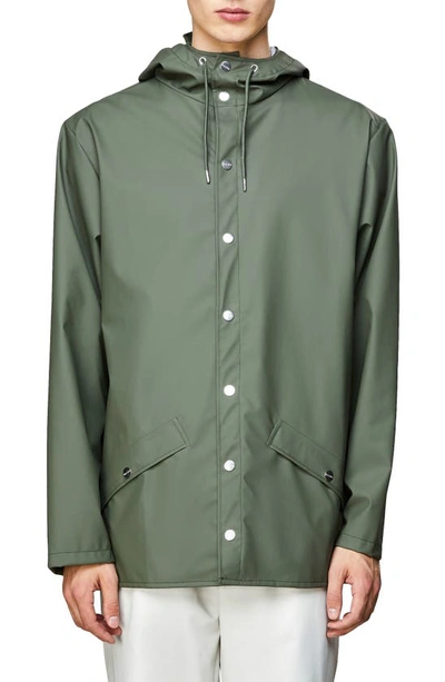 Rains Lightweight Hooded Rain Jacket In Green