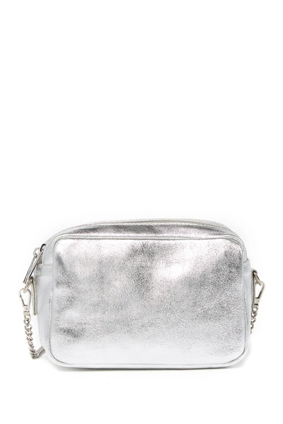 Maison Heritage Elyn Double Zip Leather Crossbody Bag In Silver