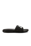 Nike Benassi Logo-embossed Rubber Sliders In Black & White