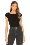 Agolde 90's Scoop Neck Fitted Rib Tee In Black
