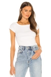 Agolde 90's Scoop Neck Fitted Rib Tee In White