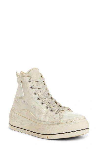 R13 Platform High Top Sneaker In White