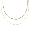 ADINAS JEWELS DOUBLE CHAIN LINK NECKLACE,N18327GLD-308